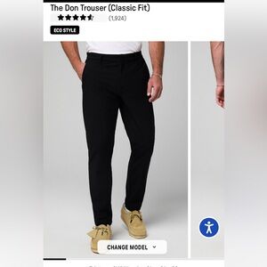 Fabletics Men's Don Trouser (Classic Fit) - Black Dress - size 30x32